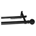 CURTAIN ROD BLK DBL 2M