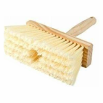 Block Brush White Plastic Handle